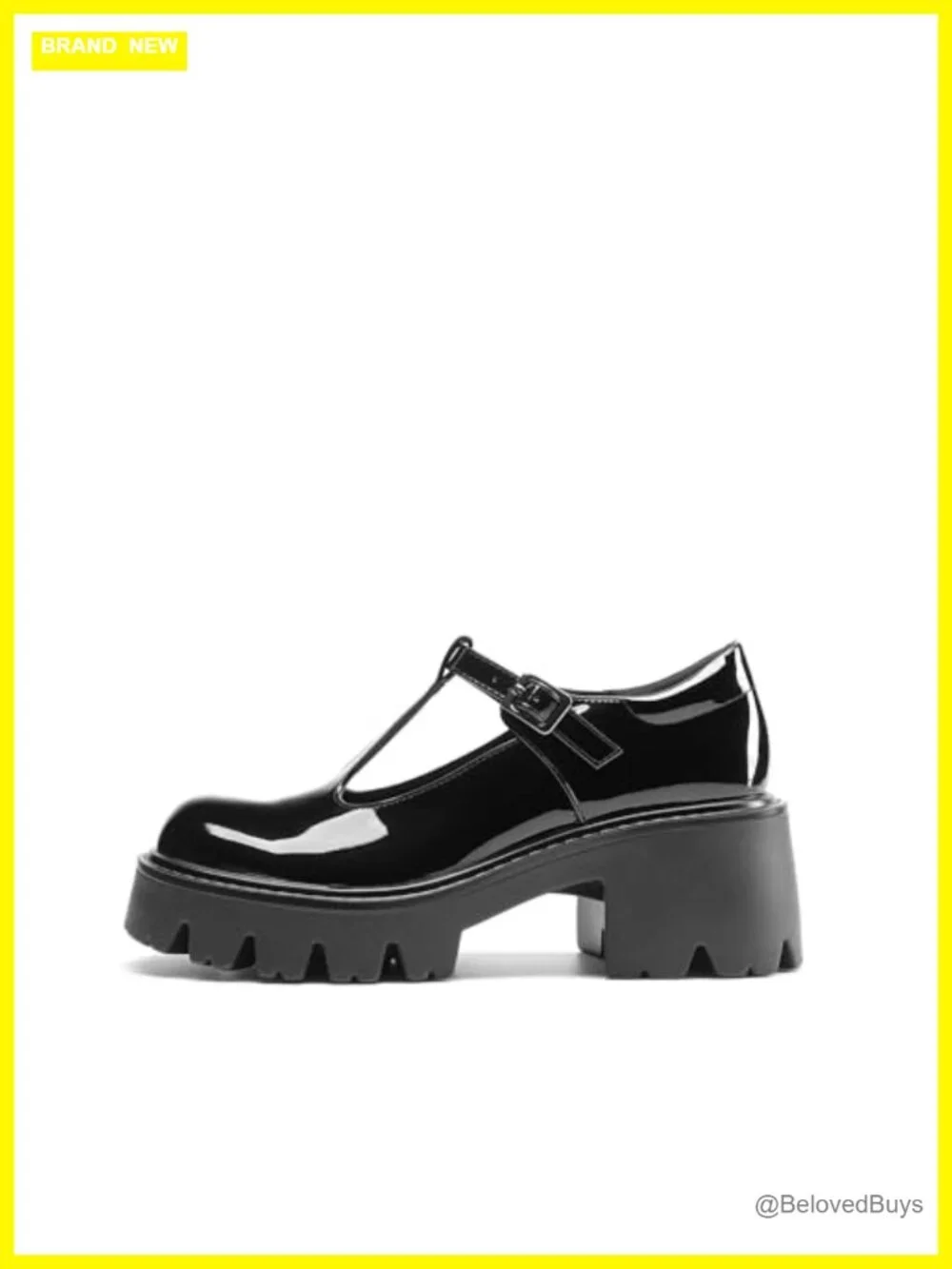 T-Strap Mary Jane Shoes Low Platform Chunky Block Heels Closed Toe Work Pumps